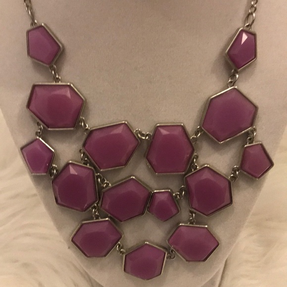 Charming Charlie purple stone necklace - Picture 2 of 4
